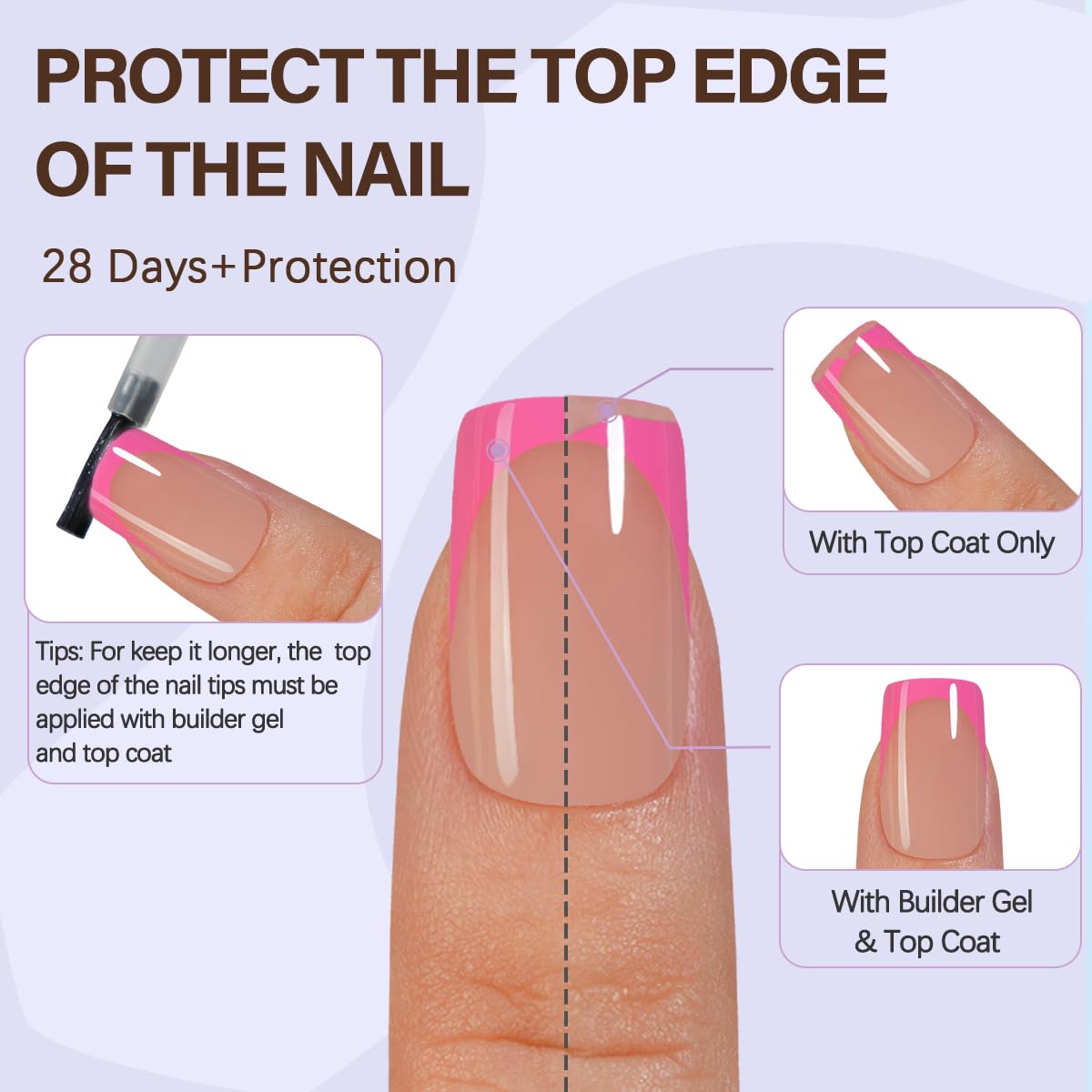 Misssix XBASICTIPS French Tip Press On Nails, 300Pcs Red French Gel Nail Tips Short Square, Soft Gel Pre-shaped No Need to File 3 in 1 Tips, Fake Nails for Nail Art DIY Extension Designs 15 Sizes