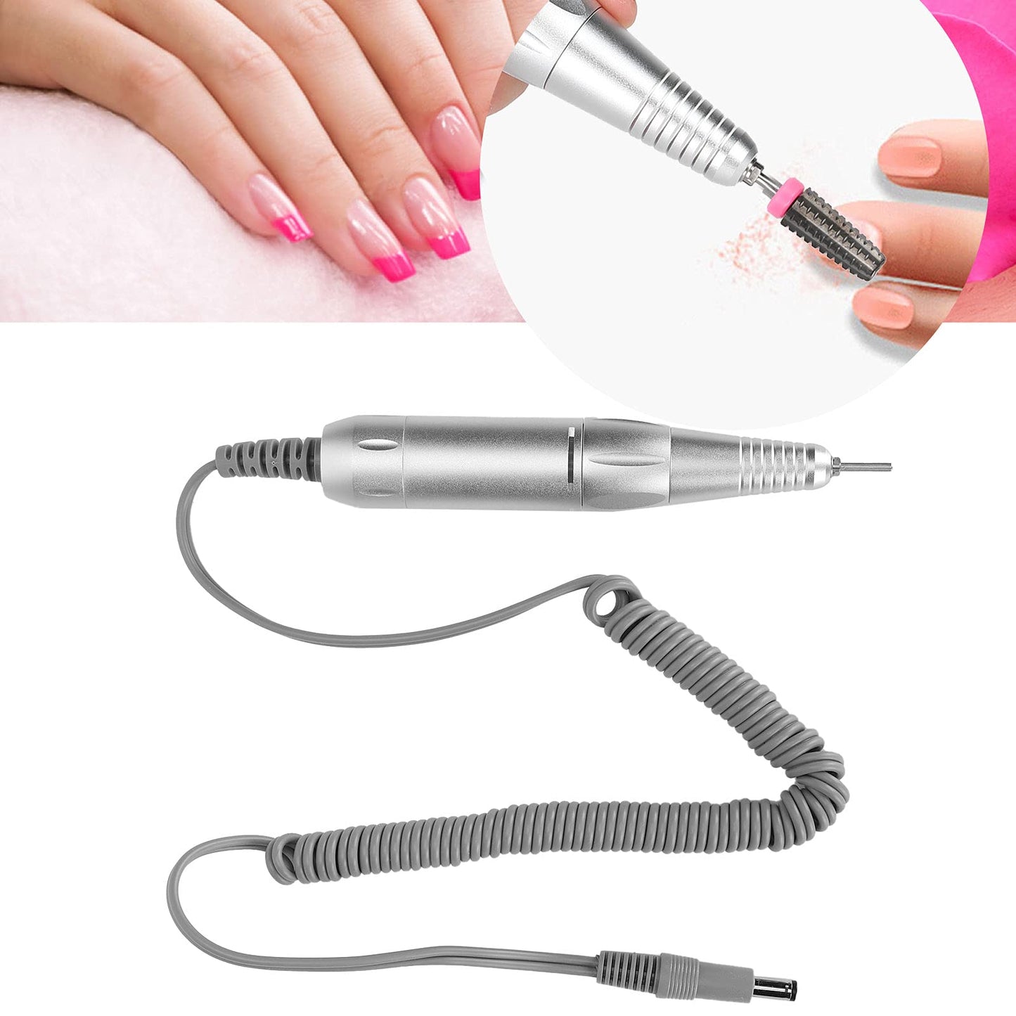 Joyzan Electric Nail Drill Pen, 35000RPM Handle Handpiece Polishing Machine Part Replacement Aluminum Alloy File Acrylic Powder Remover Gel Polisher Grinder Portable Manicure Pedicure Art Tool