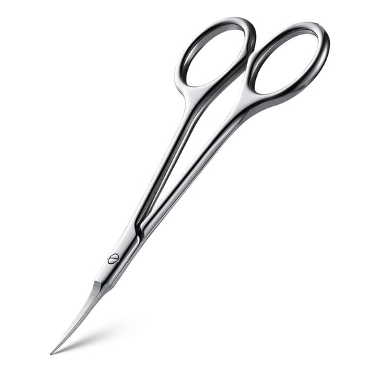BEZOX Curved Cuticle Scissors – Precision Little Manicure Scissor Extra Fine Tip for Women, Sharp, Sleek, and Designed Finger Nails Scissor for Flawless Nail Care - Silver