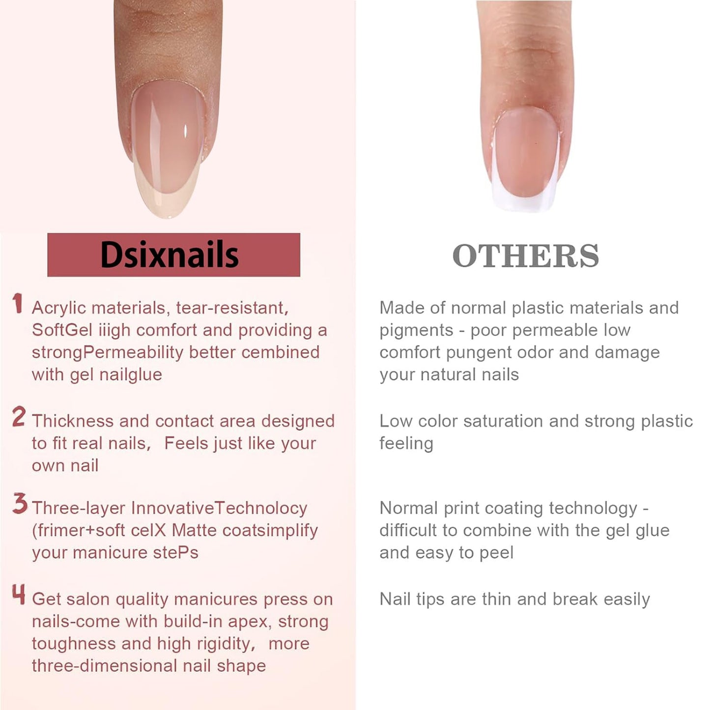 300Pcs Alomod French Tip Press on Nails, Short Soft Gel Nail Tips in 15Sizes, 3 in 1 Pre-lasting Acrylic Fake Nails, No Need to File False Nail Tips Extension for Women Nails Art DIY