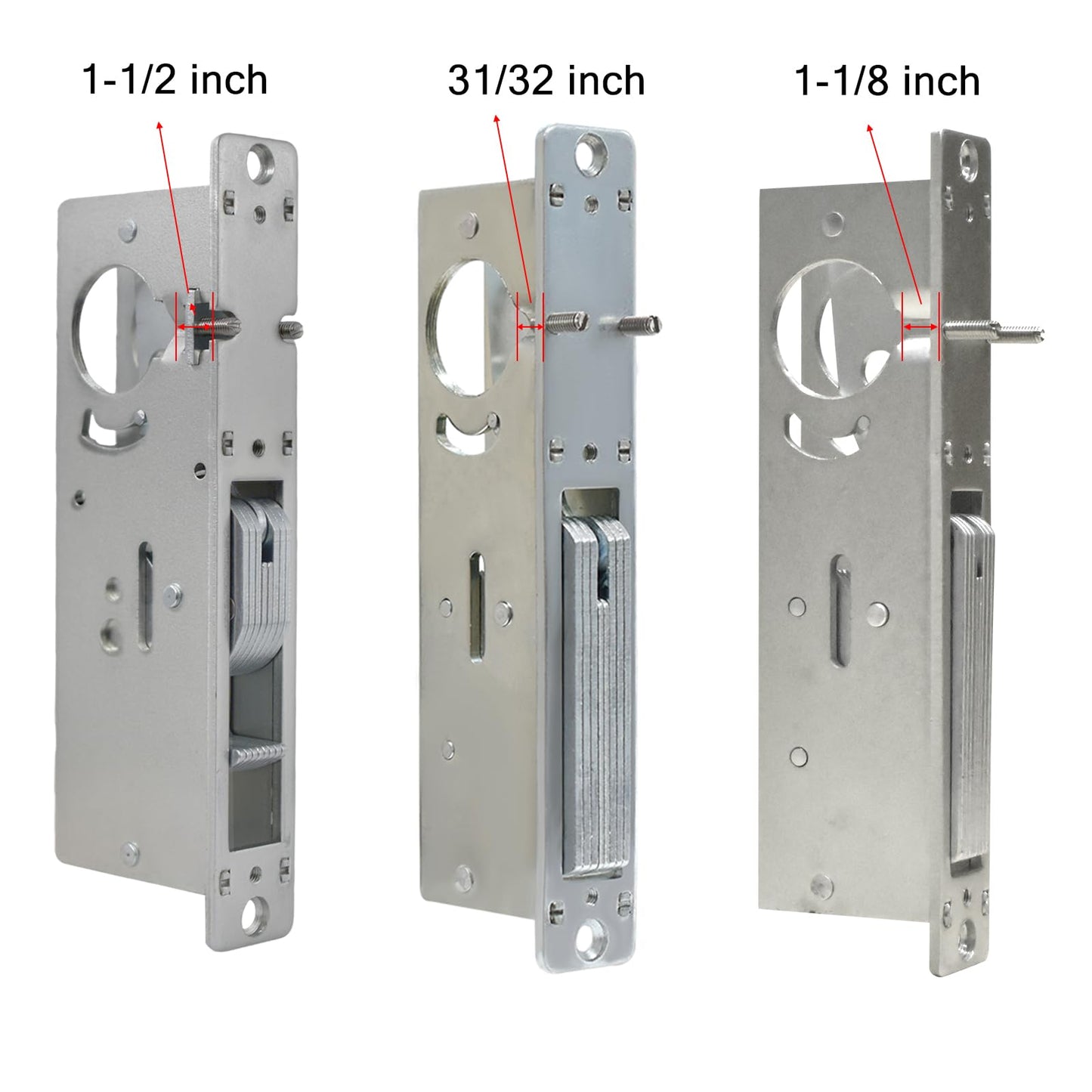 Storefront Door Mortise Lock Set, Commercial Aluminum Storefront Mortise Lock with Swing Deadbolt & Solid Brass Cylinder, Key & Thumbturn Keyed Alike, Storefront Entry Door Lock, 1-1/8" Backset, Black