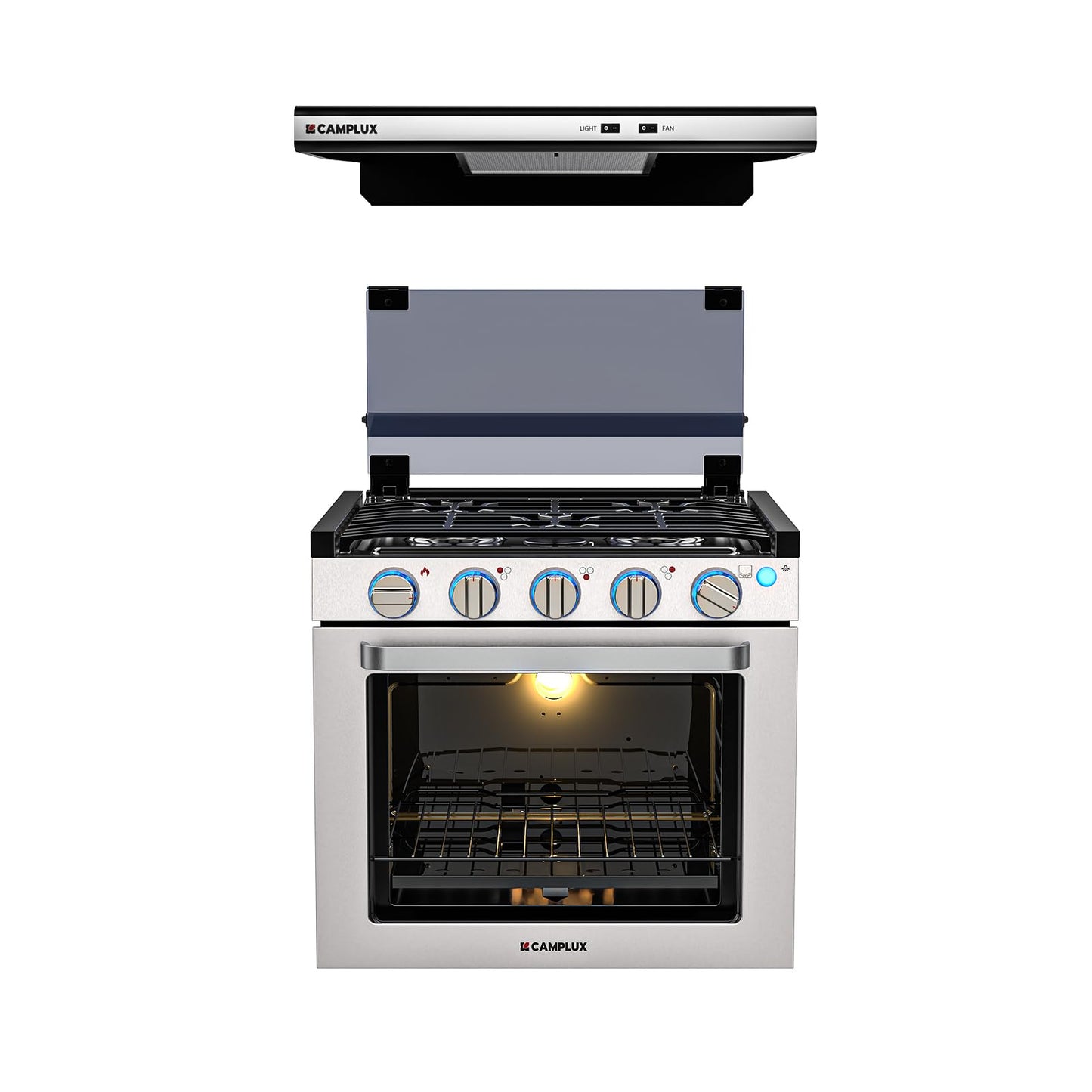 CAMPLUX 21 Inches RV Gas Range and 22 Inches RV Range Hood Combo