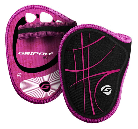 Gripad RX Lifting Grips (Black/Pink) | The Most Durable Grip Pads Yet | The Alternative to Weight Lifting Gloves, Gym Workouts, WOD, Weightlifting | Neoprene Padded Grips | Flexible Rubber Palm