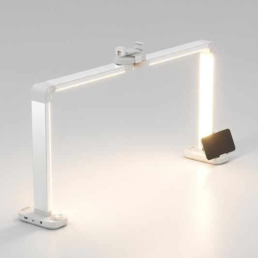 Neatfi LED Nail Tech Desk Lamp | 3,500 Lumens | 40W | Adjustable 3000K–6000K Lighting | Knob Control | Lamp for Nail Techs, Estheticians, Manicure, Facials & Threading (White-2)