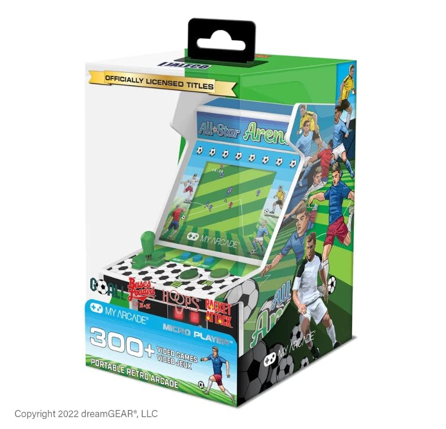 My Arcade All Star Arena Micro Player- Fully Portable Mini Arcade Machine with 307 Retro Games, 2.75" Screen,White
