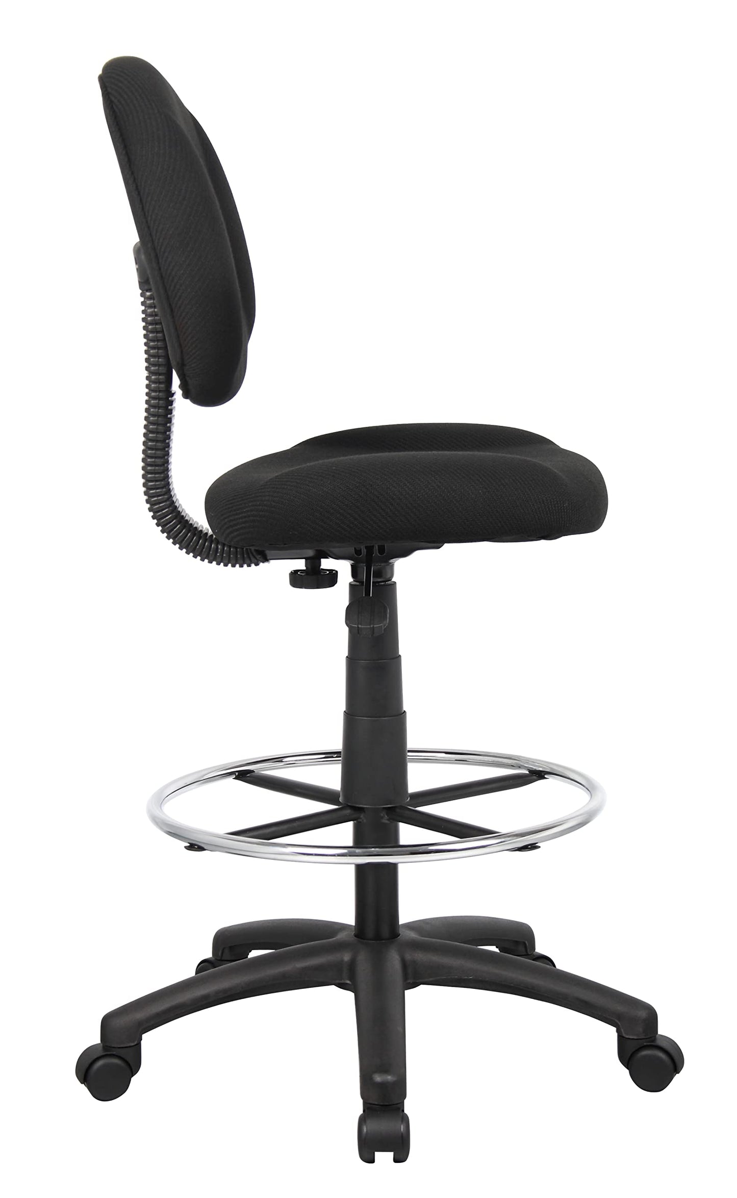 Boss Office Products B1615-BK Ergonomic Works Drafting Chair Without Arms in Black, Mid-Back