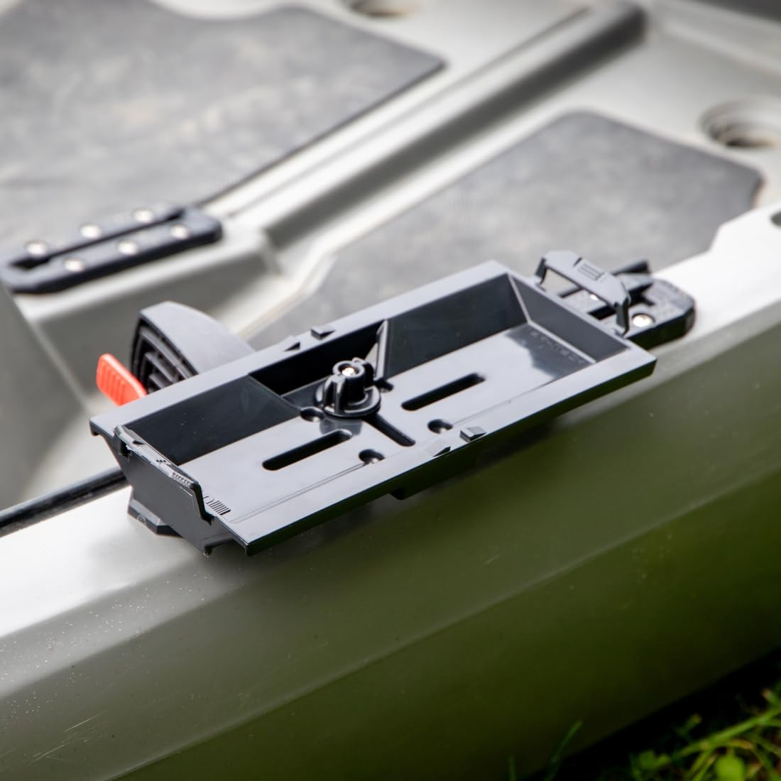 YakAttack TracPak Black Combo Kit – 2 Stackable Kayak Storage Boxes with Quick Release Track Mount Base | Kayak Crate System for Fishing Gear & Tackle Accessories | Compact Kayaking Storage Box