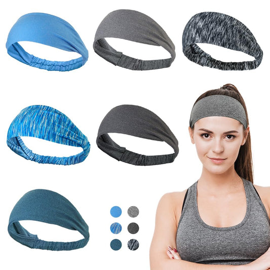 Dreamlover Workout Headbands for Women Athletic, Sweatbands, Sports Headbands for Exercise, 6 Pieces