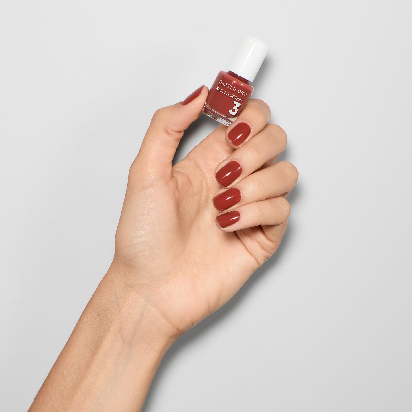 Dazzle Dry Mini Kit 4 Step System - Cinnamon Spice - A cozy muted red. Full-coverage cream. (5 Piece Kit / 5 Manicures)