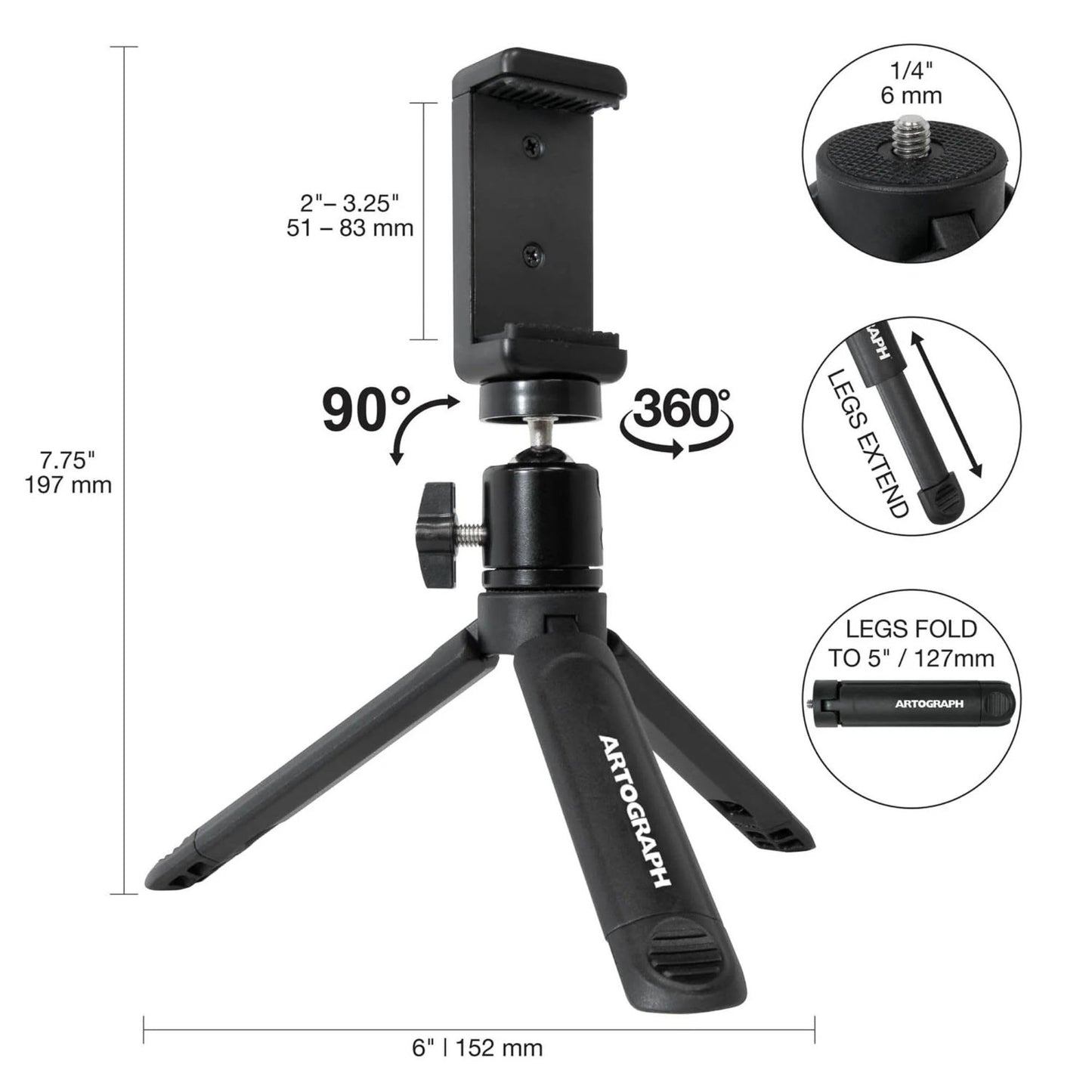 Artograph Smart LED Art Projector with Auto Focus Grids Remote Inspire 1500 and Mini Tripod