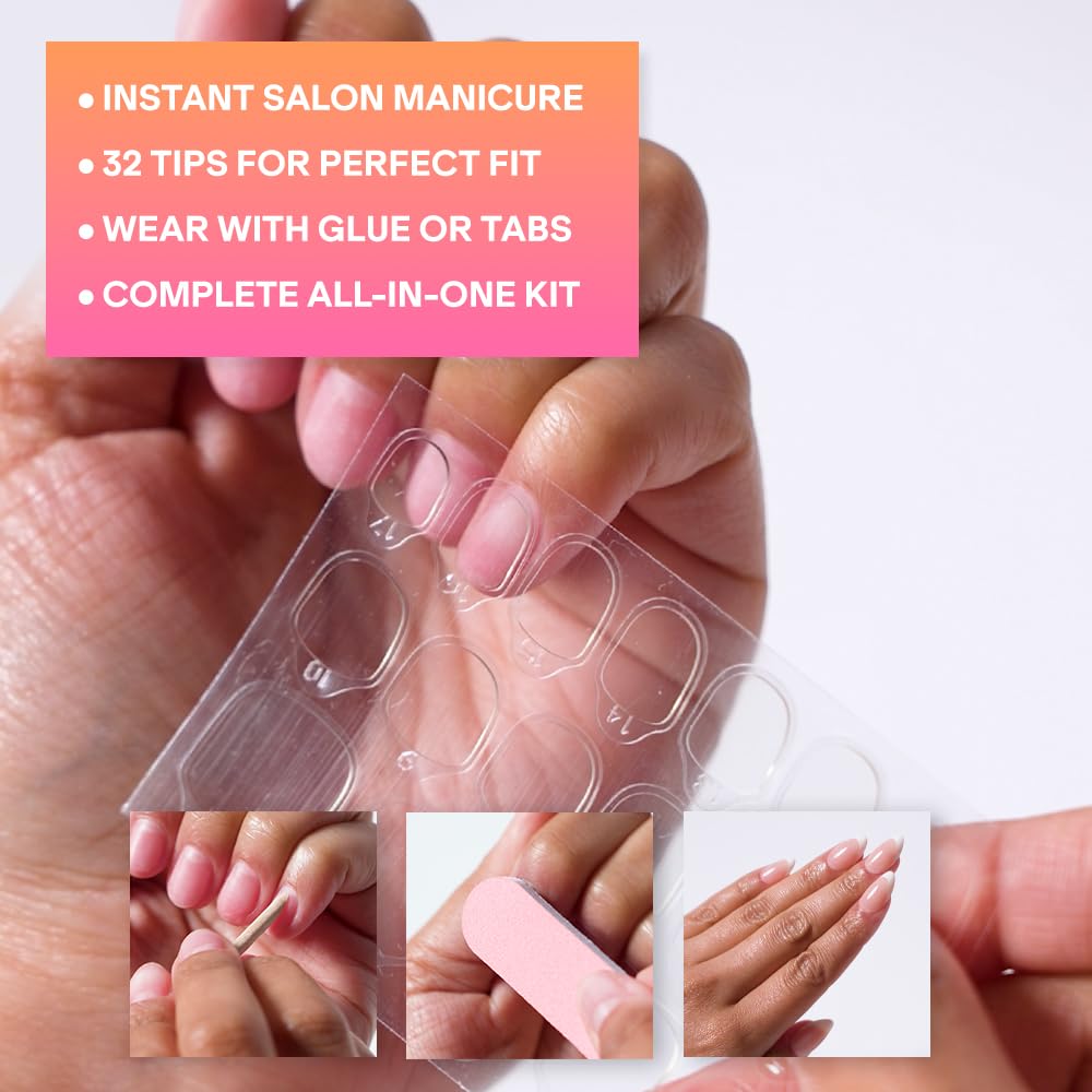 YN Young Nails Press On Nails - Glue On Fake Nails for Women,Medium Oval Shape, Includes Nail Glue, File, Tabs, Quick and Easy Application (Moonbeam Fade)