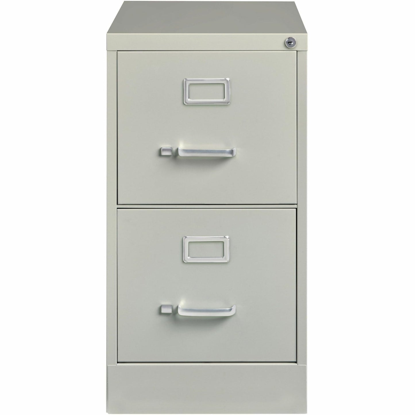 Lorell 2-Drawer Vertical File with Lock, 15 by 25 by 28-3/8-Inch, Light Gray
