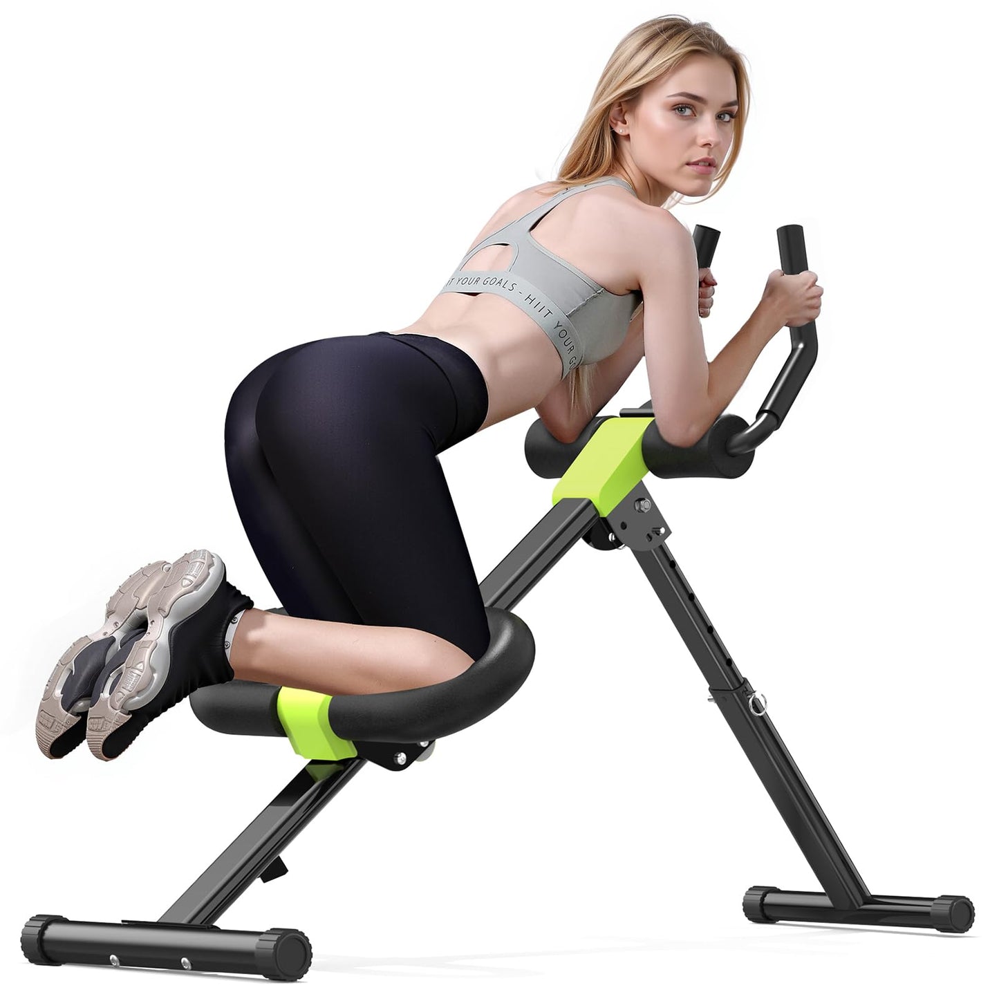 Ab Workout Equipment, Ab Machine for Home Gym Fitness, Ab Trainer Exercise Equipment for Abdominal Exercise and Strength Training (Black)