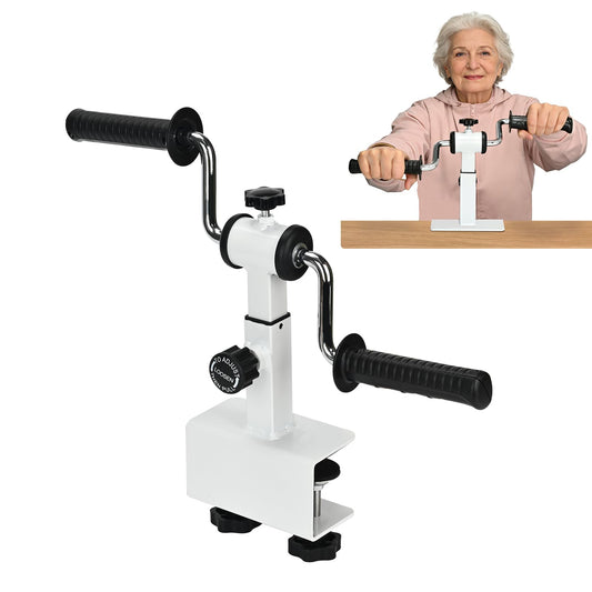 Arm Bike for Physical Therapy with Anti Slip, Desktop Clamp Design, Adjustable Resistance Exerciser for Arm and Shoulder Workout, Suitable for Tabletops 0.4-1.95 in Thick