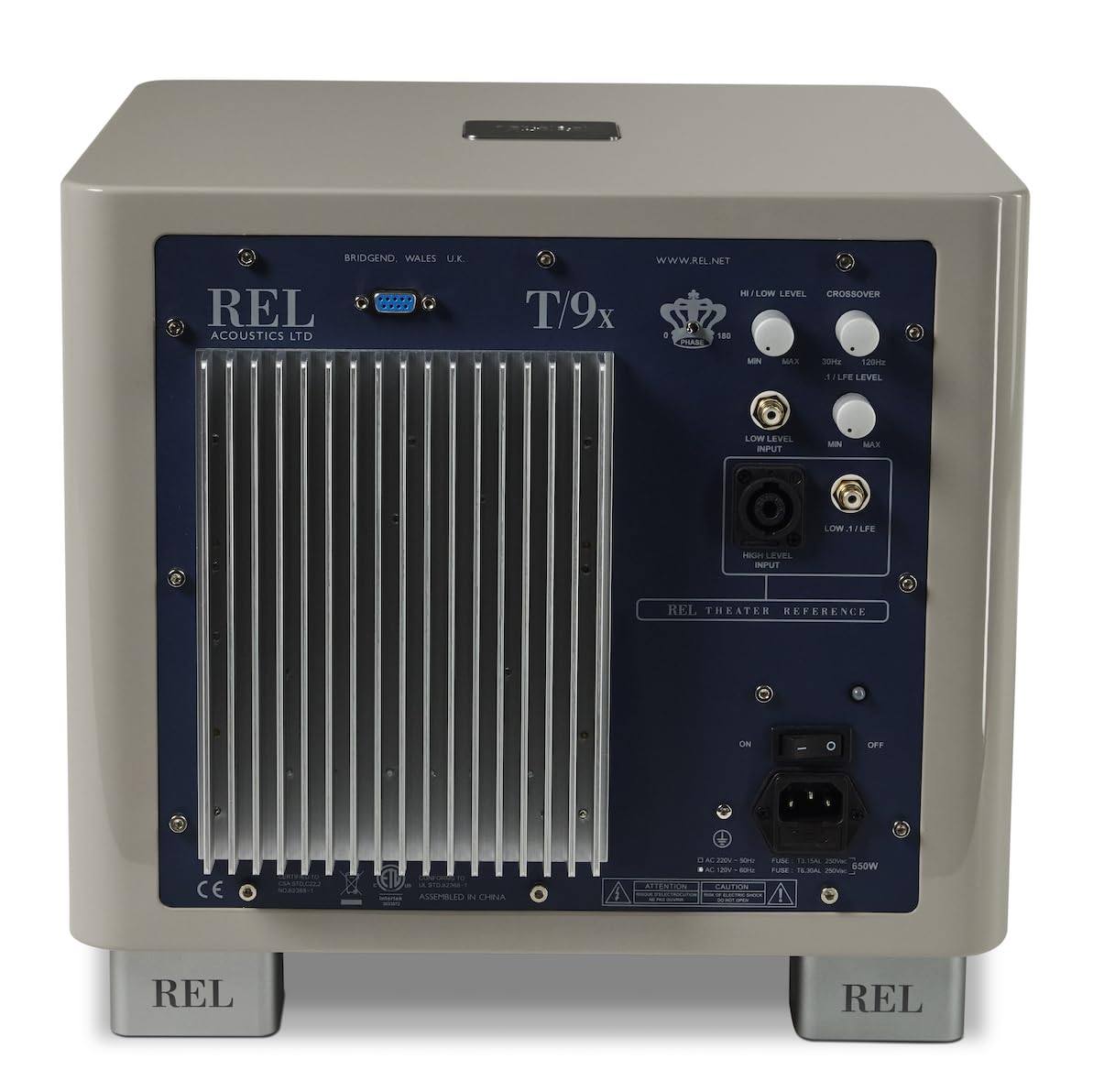 REL T/9x 10-Inch Powered Subwoofer – Sealed Design with Class AB Amplifier, RCA Inputs, and Deep Bass for HiFi Stereo Systems, Home Theater, and Surround Sound – High Gloss Grey Finish