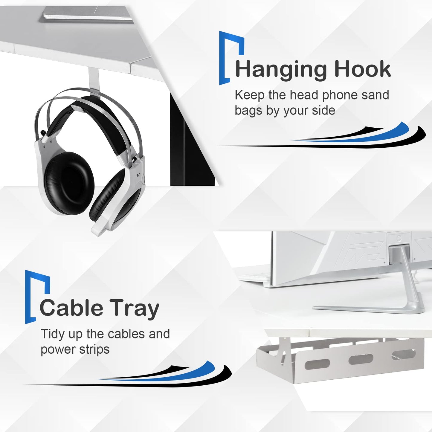 COSTWAY Electric Sit Stand Desk Frame, Dual-Motor Height-Adjustable Standing Desk Base w/ 3 Memory Positions & Touch Control Panel, Home Office Computer Desk Frame w/Hook & Cable Tray (White)