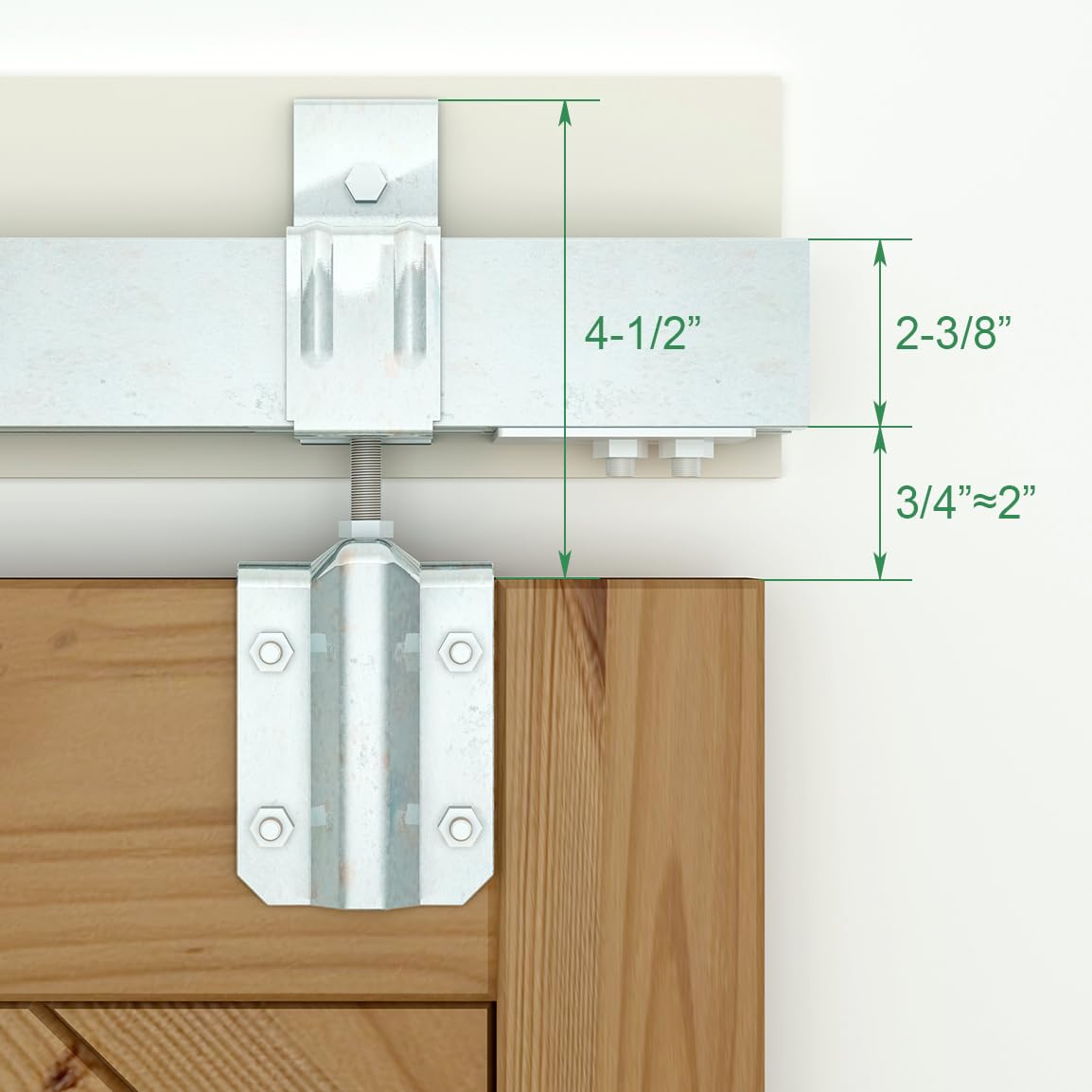 DIYHD 24FT Raw Material Exterior Box Track Double Sliding Barn Door Hardware,Heavy Duty Wall Mount Box Track Kit for Outdoor Use,MAX Load 330lbs,Kit to Hang 2 Doors(Fit 72" X 2 Door)
