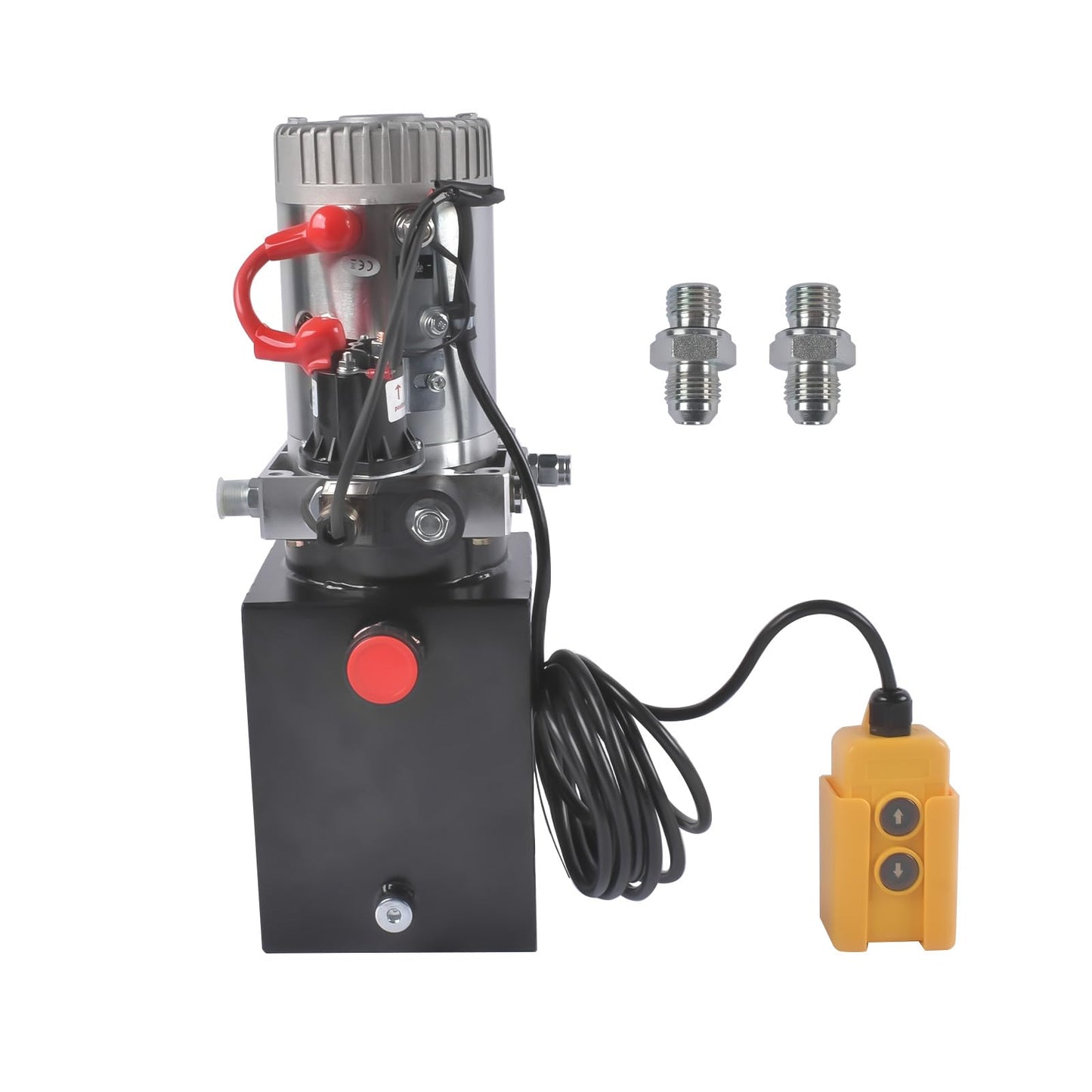 4 Quart Hydraulic Power Unit 1.6kW Power, 12V DC Single Acting Hydraulic Pump, 3200 PSI Max Pressure, for Dump Trailers, Car Lifts, DIY Hydraulic Systems, Steel (GC01) & Aluminium Alloy