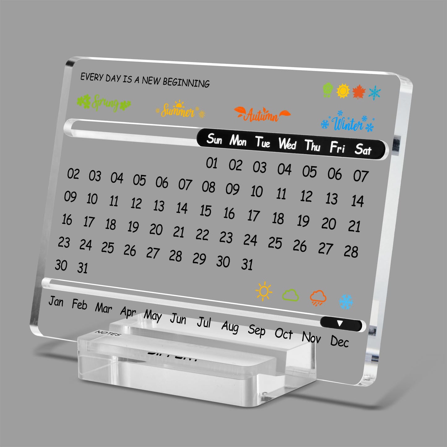 DIFFUNY Acrylic Perpetual Desk Calendar – Cute Modern Office Decor & Office Gifts for Coworkers, Women & Men