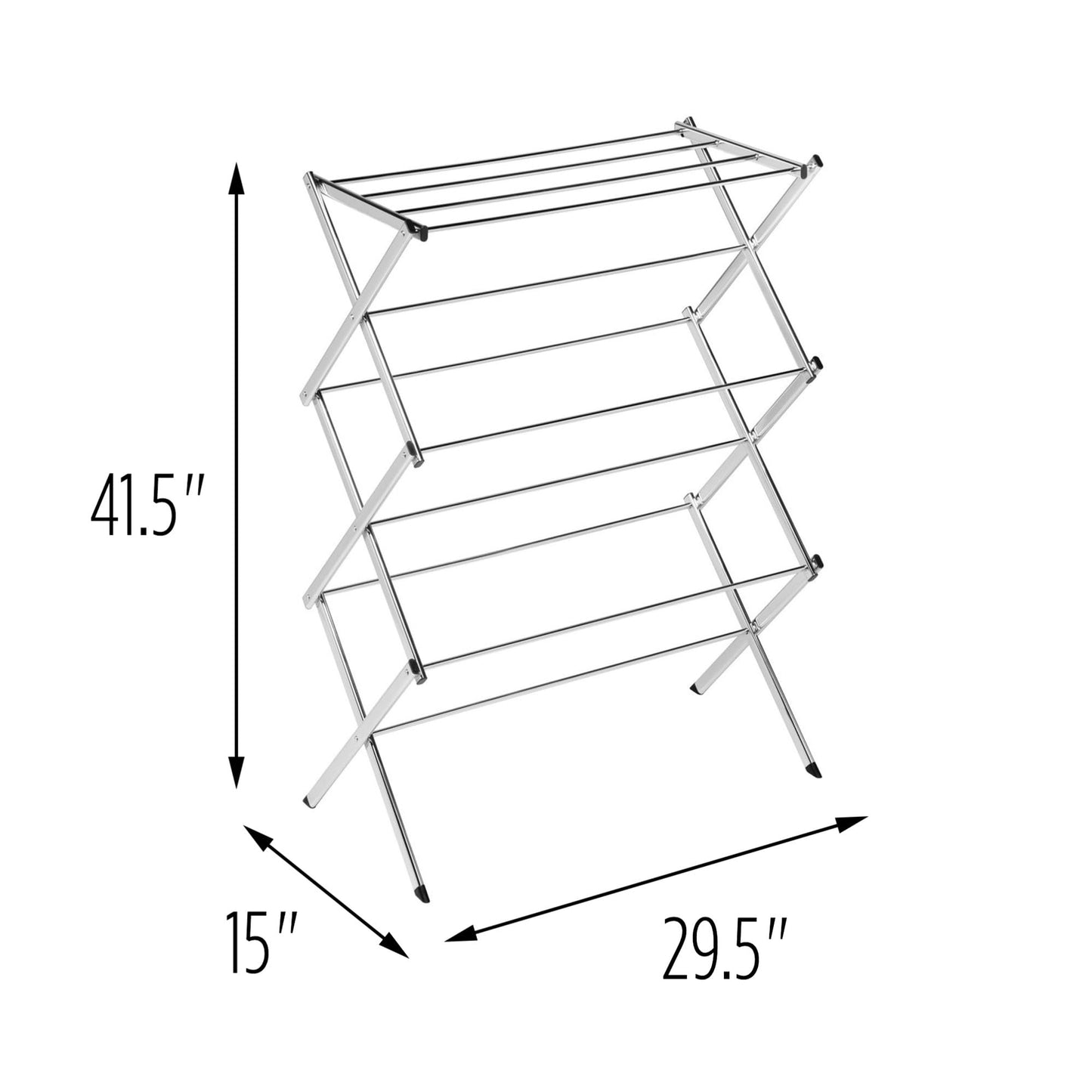 Honey-Can-Do Commercial Accordion Wood Drying Rack, Chrome, for Storage