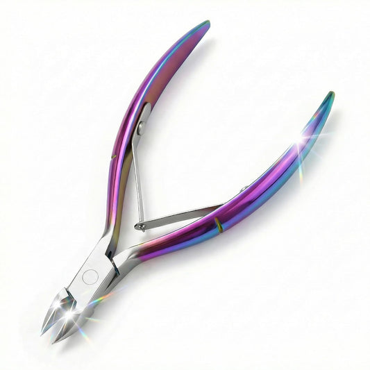 Criyar Premium Polished Cuticle Nippers & Trimmer Scissors, Colored Coated Stainless Steel Cuticle Pusher and Cutter, Manicure Pedicure Tools for Women Toenail Clippers Nail Supplies Kit (1 PACK)