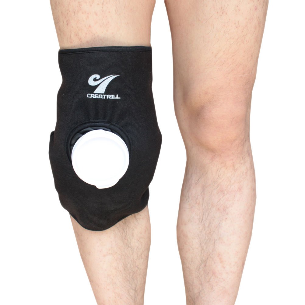 Creatrill Reusable Hot Cold Therapy Ice Bag Pack (9") Neoprene Core Wrap with Elastic Strap, Portable Moist Heating Brace First aid Ice Compression Sleeves Pain Relief Pad