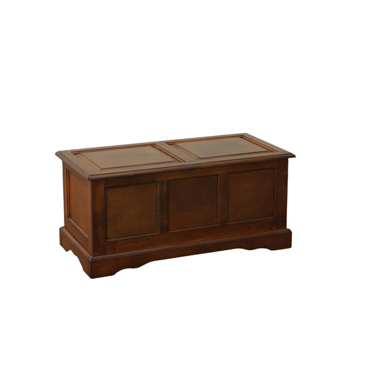 Carolina Chair & Table Camden Hardwood Blanket Chest with Safety Hinge Lid – Antique Chestnut Finish, Solid Wood Frame, 39" Wide Storage Trunk for Bedroom, Living Room, or Entryway