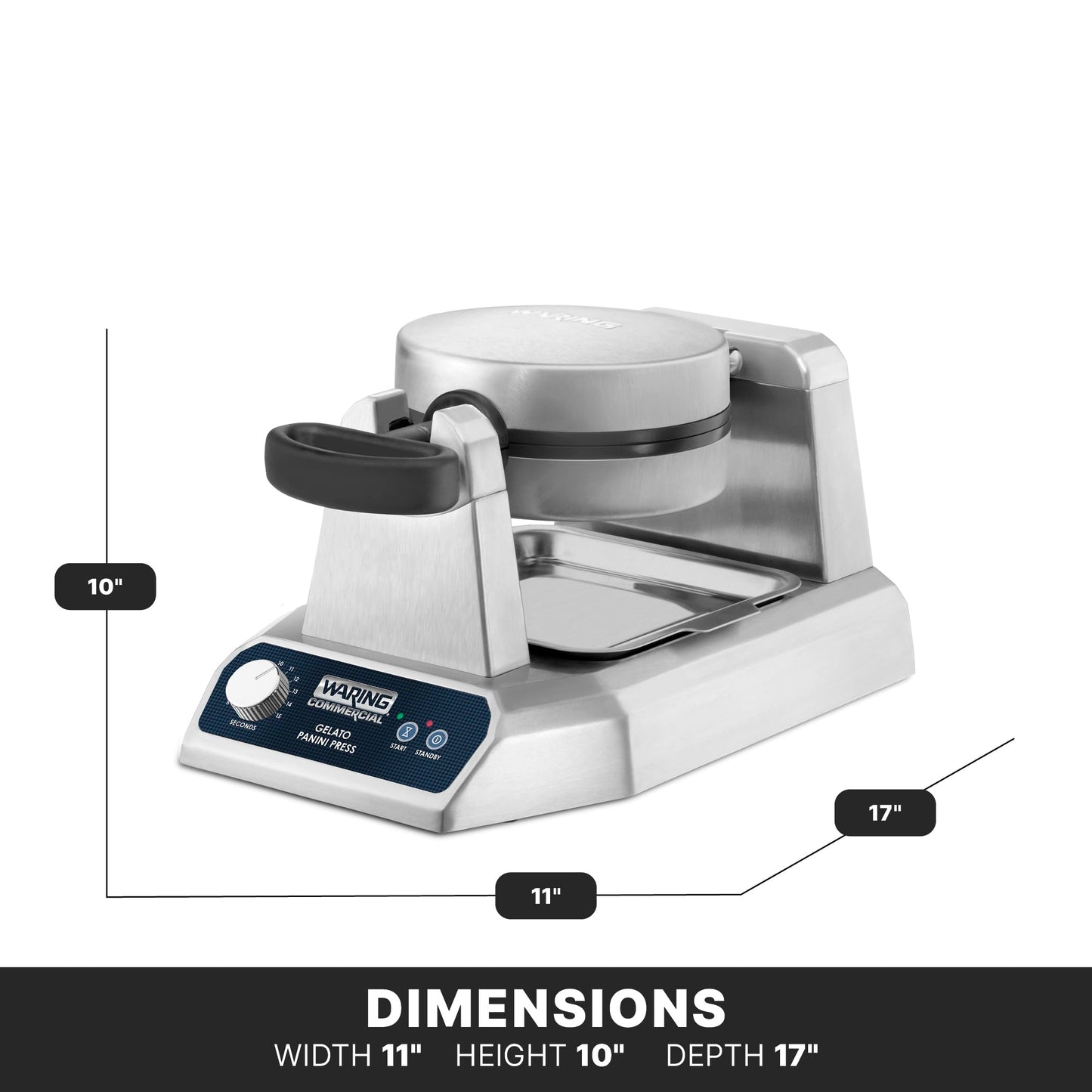 Waring Commercial WICSP180 Gelato Panini Press, 120V, 5-15 Phase plug