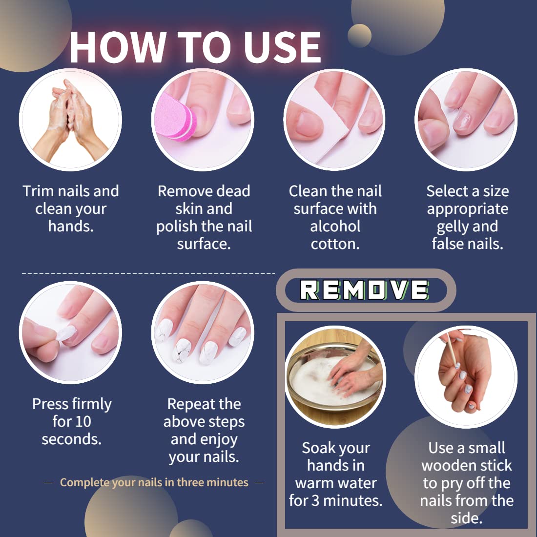 24Pcs Press on Nails Medium French Square Fake Nails Glitter Heart/Love False Nails Glossy Acrylic Glue on Nails Full Cover Stick on Nail for Women Decorations