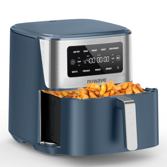 Nuwave Brio Plus 6-in-1 Air Fryer, 7-Qt Large Capacity, 50°F–400°F Precise Temp Control, Non-Toxic PFAS-Free Nonstick, Air Fry, Bake, Roast, Toast, Dehydrate, Reheat, 100 Presets, Dishwasher Safe