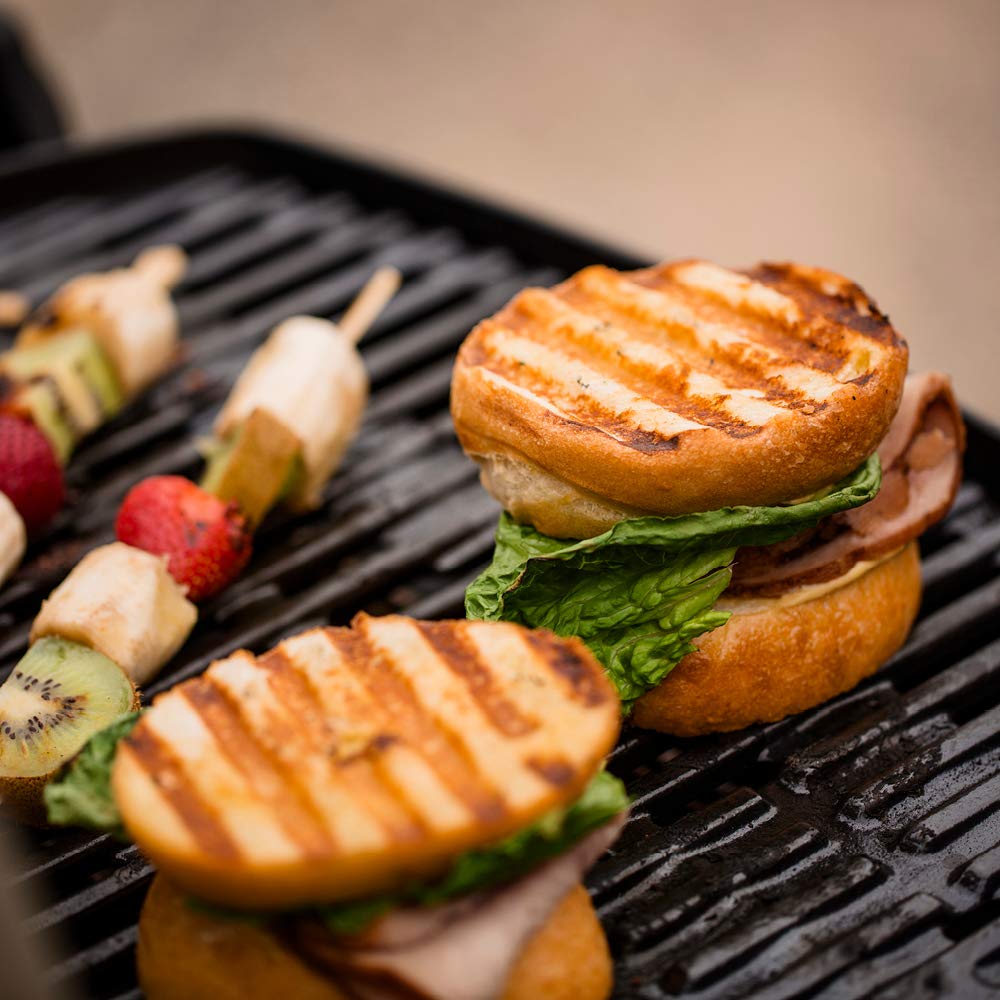 Weber Q1200 Liquid Propane Portable Gas Grill, Titanium – 1‑Burner Travel and Camping Grill with Cast‑Iron Grates & Electronic Ignition (8,500 BTU Burner)