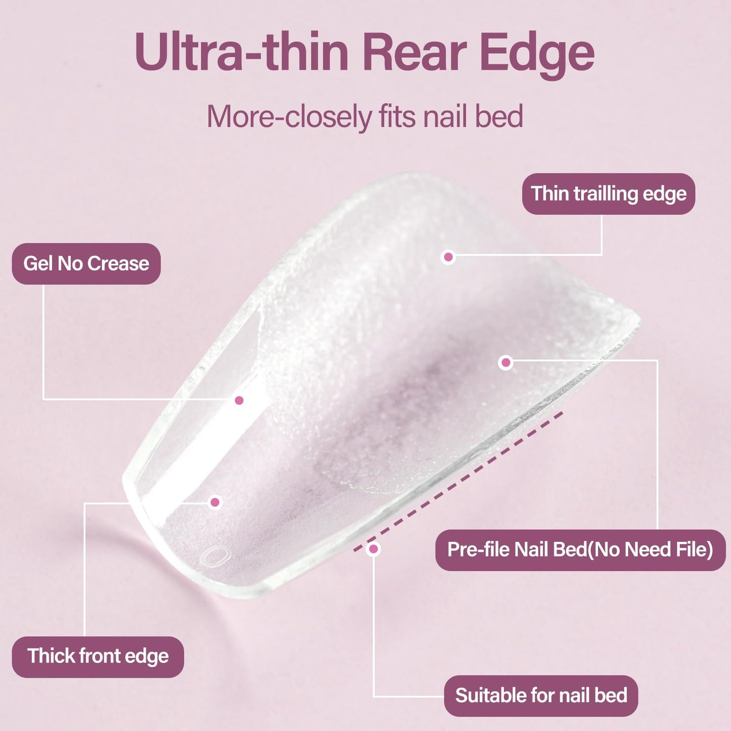 Misssix Medium Coffin Gel x Nail Tips Kit, 216Pcs Pre Etched Clear Fake Nails, Full Cover False Nail 9-in-1 Gel Glue and Portable Mini U V Nail Lamp for Women 12 Sizes