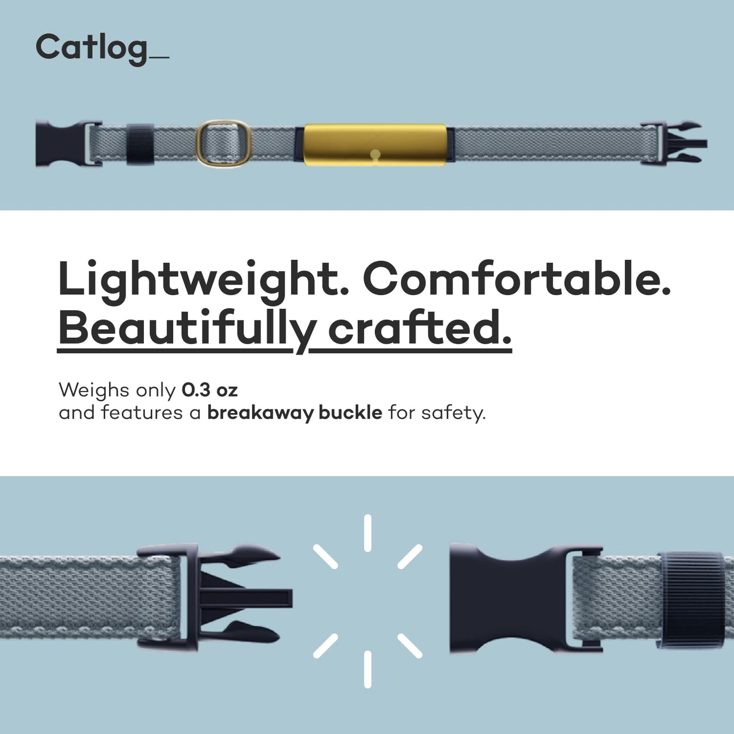 Catlog Health Tracker for Cats - Smart Cat Collar with Safety Breakaway Buckle for Indoor Cats, Wellness Alerts, Real-time Monitoring (Yellow, M)