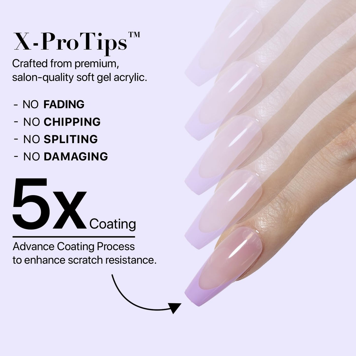 SXC Cosmetics French Tip Press On Nails – Purple Series, Extra Short Square, X-Pro Tips Starter Kit | 150PCS, 15 Sizes, 5 Styles, Beginner-Friendly