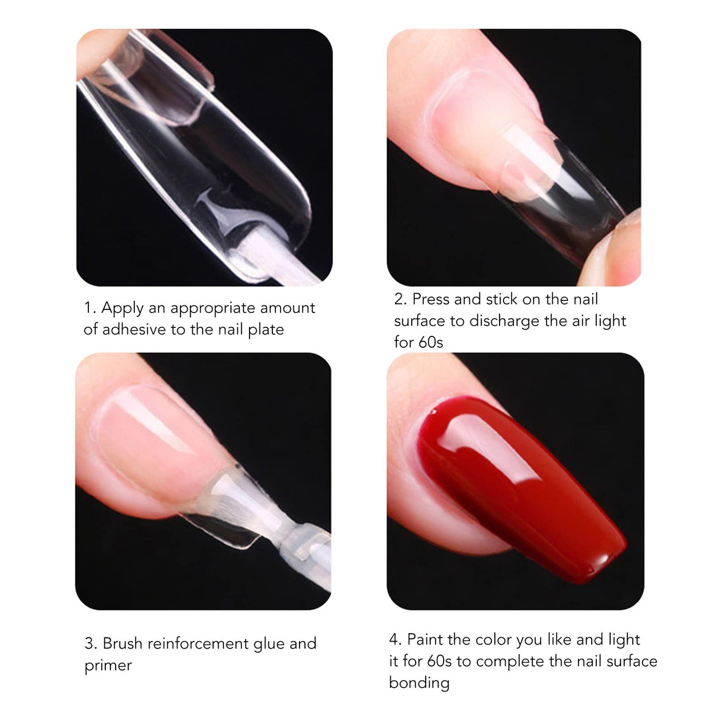 Long Clear Nail Tips, Clear Press on Nails Ultra Thin Full Cover Fake Nails Grinding Half Frosted False Nails for Press on Nail Extensions Home DIY Salon Wedding Dating Party(Almond)