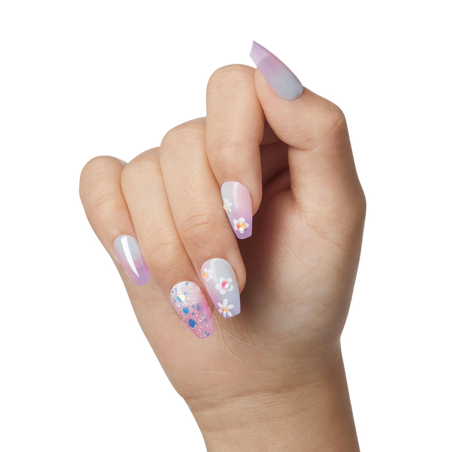 Kiss Impress Premium Press On Nails, Style ‘Portal’, Purple, Medium Coffin, No Separate Tabs, Nail Kit Contains 30 Fake Nails, Prep Pad, Mini Nail File, and Manicure Stick