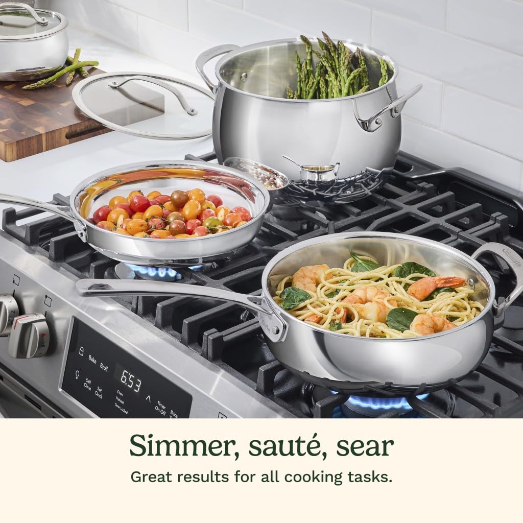 Cuisinart 12-Piece PureClad™ Triple-Ply Stainless Steel Cookware Set, PCT-12