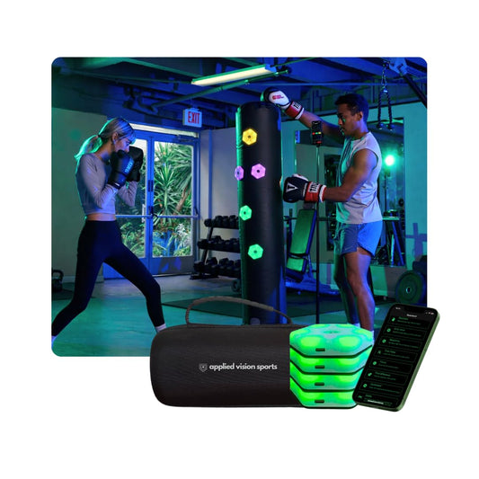 Reaction Training Platform for Boxing and Martial Arts. Improve Neuro-Ability with Training Lights that Improve Your Reaction Skills. Develop Quick Feet, Explosiveness, and Lateral Quickness