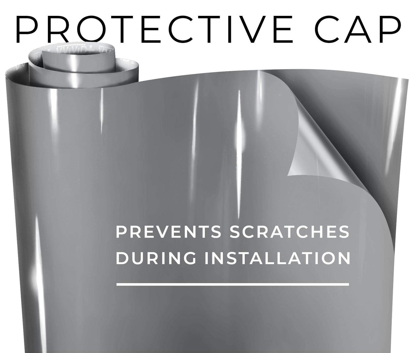 VViViD+ Ultra Gloss Nardo Dark Grey Vinyl Car Wrap Premium Paint Replacement Film Roll with Nano Air Release Technology, Stretchable Protective Cap Liner, Self Adhesive (50ft x 5ft)