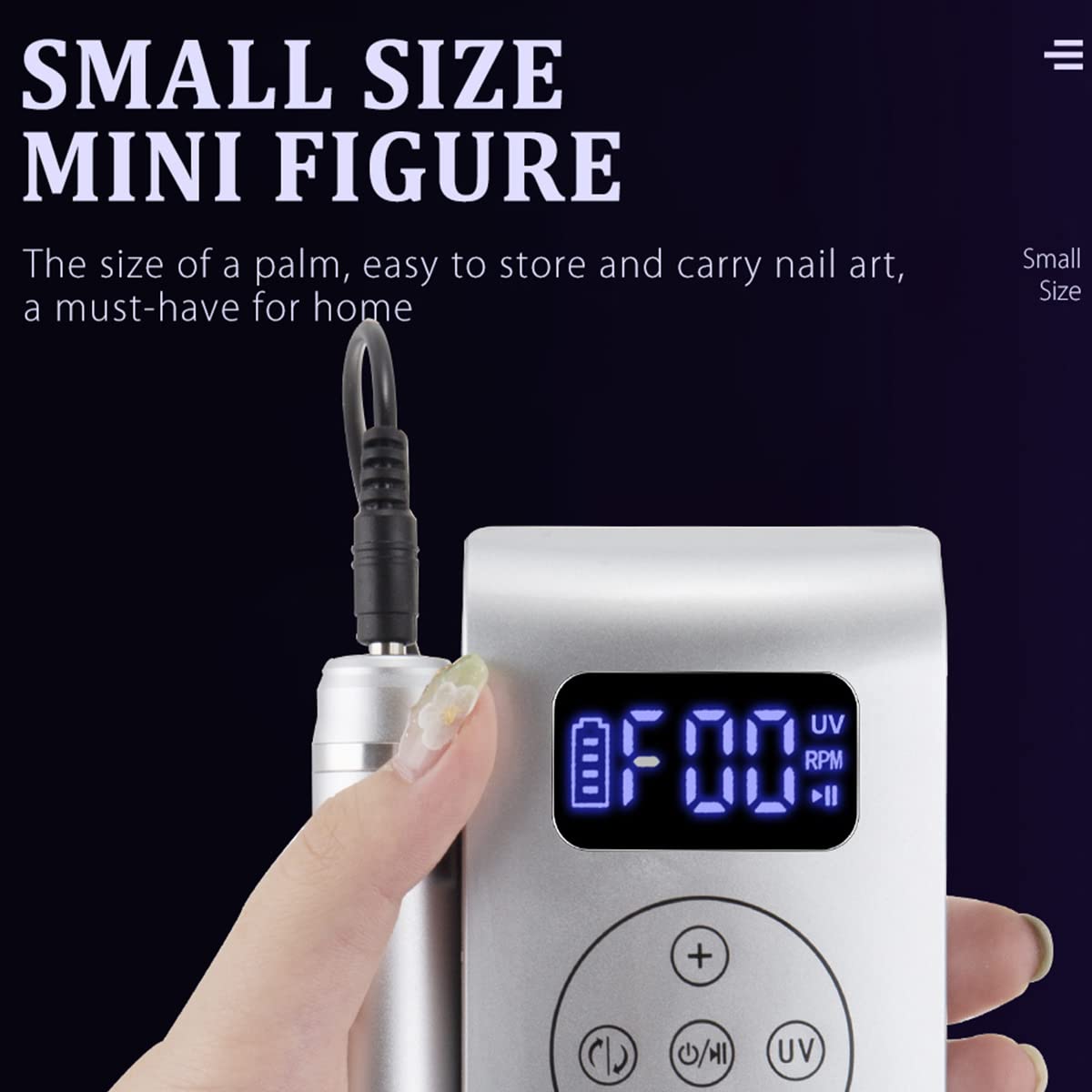 3 in 1 Portable Electric Nail Drill,Compact 35000 RPM Electrical Professional Nail File Kit, Nail Dryer UV Lamp Manicure for Acrylic, Gel Nails, Manicure Pedicure Polishing Shape Tools (Pink)