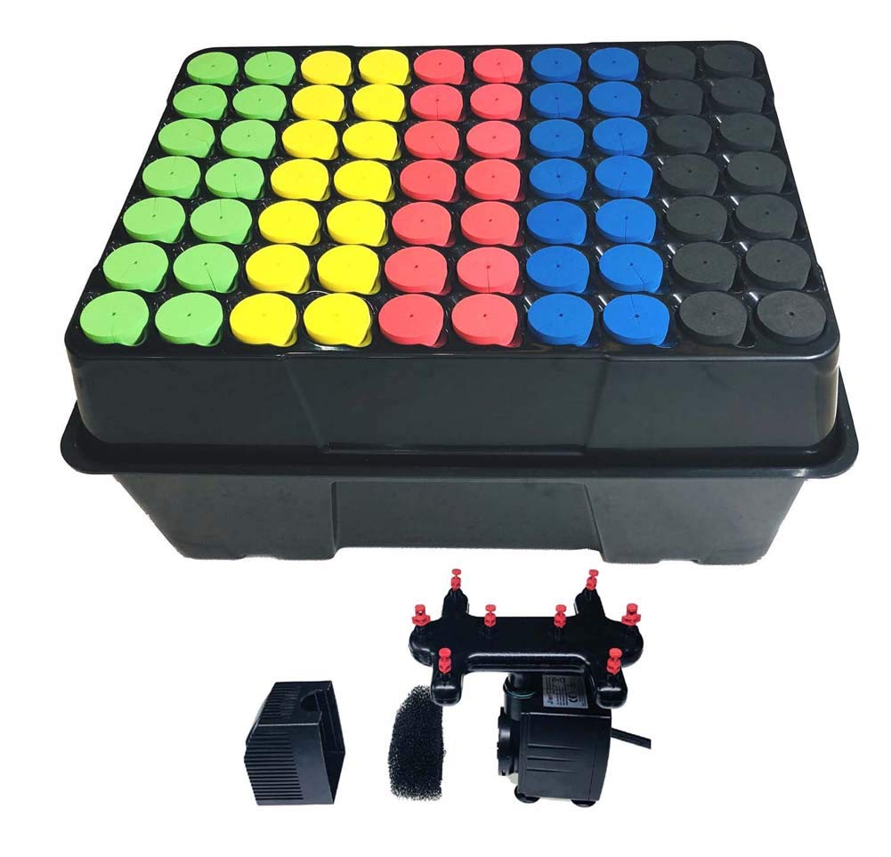 HORTIPOTS Cloning Machine Aeroponic Cloner System 70 Site for Plant Cuttings Using 1.625 inch Neoprene Clone Inserts (1-5/8 inch)