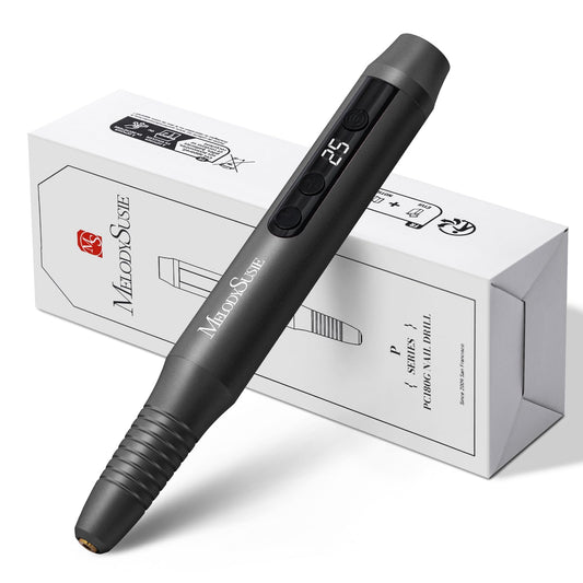 MelodySusie Pen-Shaped Portable Cordless Nail Drill,PC180G 25000RPM Rechargeable Electric File with LED Display for All Nail Care, Manicure Shaping & Acrylic Gel Removal for Nail Artists DIY at Home