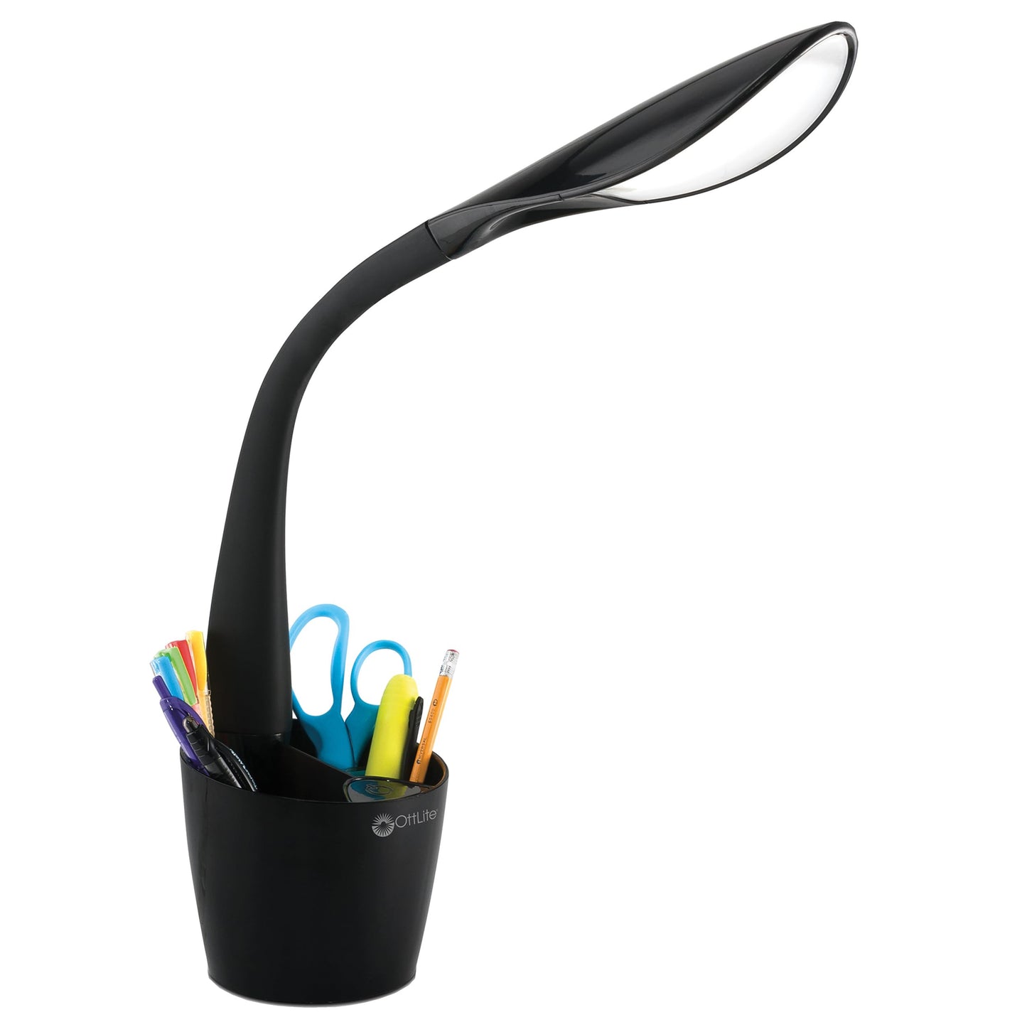 OttLite LED Desk Space Organizer Lamp - 4 Brightness Levels, Additional Storage, Great for Workstation, Offices, Dorms