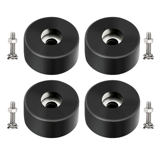 4 Pack 192310GS Anti Vibration Rubber Feet with Stainless Steel Nuts & Washers – Universal Air Compressor Isolation Pads for Generators, Pressure Washers, Speaker Cabinets, Washing Machine, Furniture