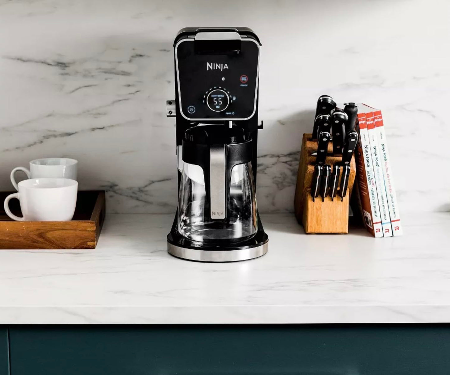 Ninja CFP301 DualBrew Pro Specialty 12-Cup Drip Maker with Glass Carafe, Single-Serve for Coffee Pods or Grounds, with 4 Brew Styles, Frother & Separate Hot Water System, Black