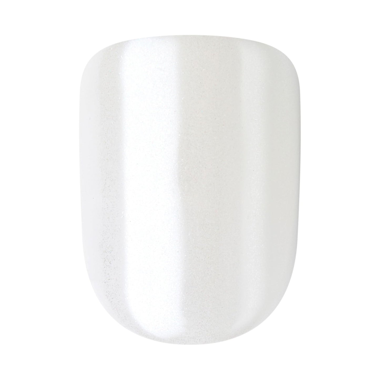 KISS Impress No Glue Mani Press-On Nails, Color FX, White Shimmer, Short Size, Squoval Shape, Includes 30 Nails, Prep Pad, Instructions Sheet, 1 Manicure Stick, 1 Mini File
