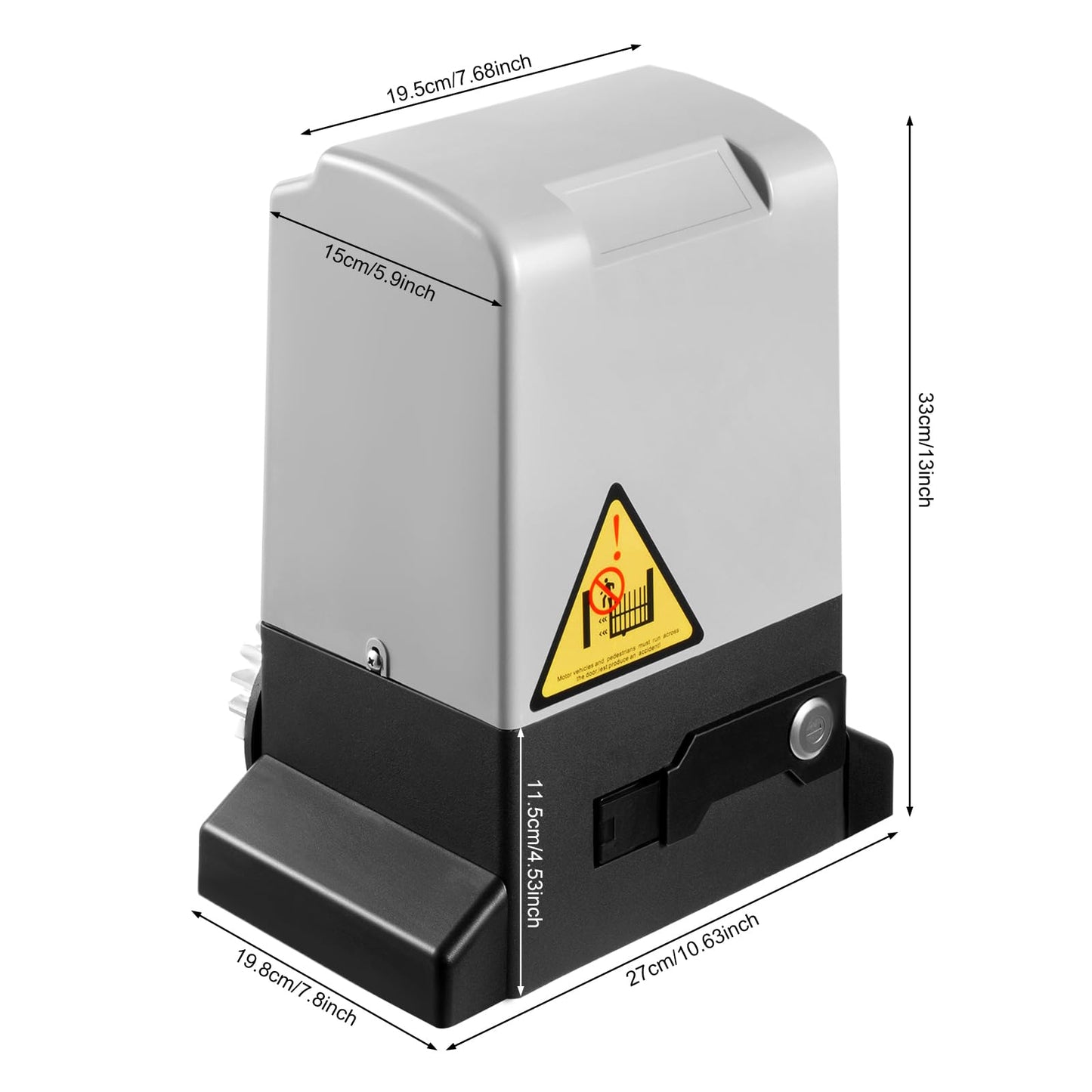 HZOPUTLH 3968lbs Sliding Gate Opener, 750W Automatic Sliding Gate Opener with 2 Remote Controls, Electric Remote Door Opener Kit for Sliding Gates Up to 40 Feet for Courtyard Farm School