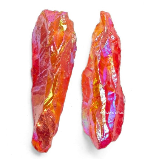 Crystals, Rocks, Jade, Crystals and Healing Stones, Witchcraft Supplies, Healing Crystals, Stones, Healing Stones, Rock Collection, Agate, Raw Stones (Orange Aura Quartz, 2 Pcs)