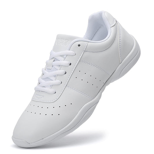 GlideMoves Cheer Shoes Girls Cheerleading Competition Sneakers Dancing Training Jumping Tumbling Aerobic Fitness Walking Tennis Women Size 7 Men 6 White 39