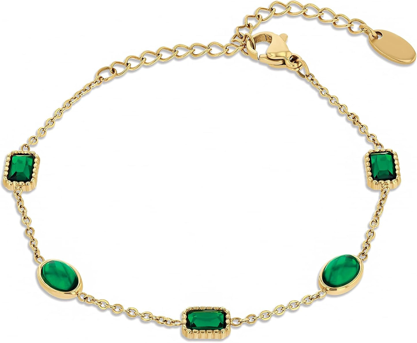 Tennis Bracelets for Women by SNGIA, Tennis Bracelet, Green Bracelet, Emerald Jewelry, 18K Gold Plated Emerald Green Bracelets for Women, Amethyst Bracelet, Green Bracelet, Gold Tennis Bracelet, Sapphire Jewelry for Women